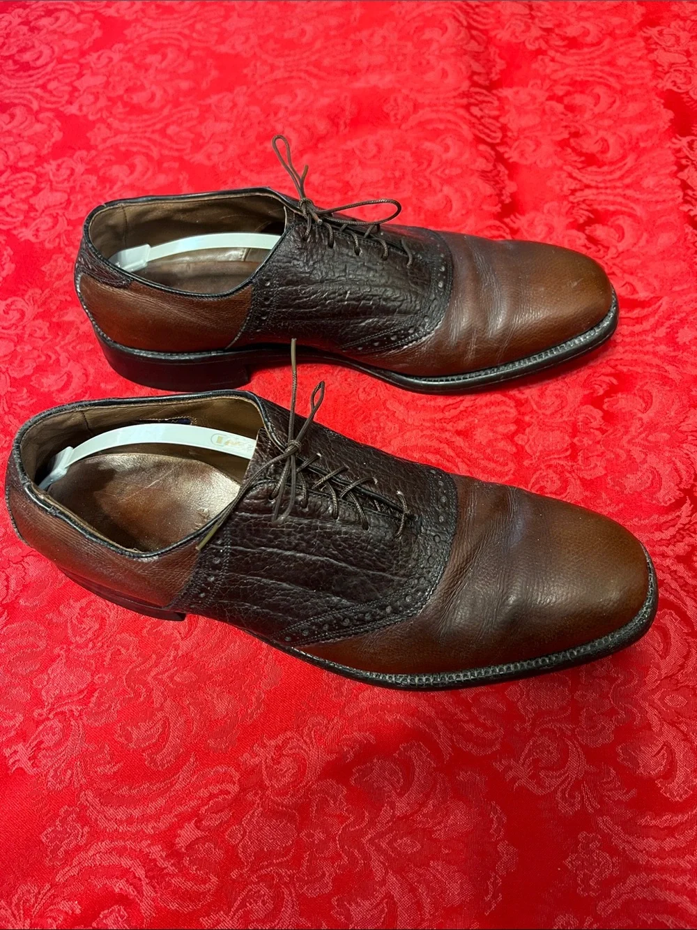 Allen Edmonds Two Tone Brown Leather Oxford Dress Shoes Men's 11 USA Made